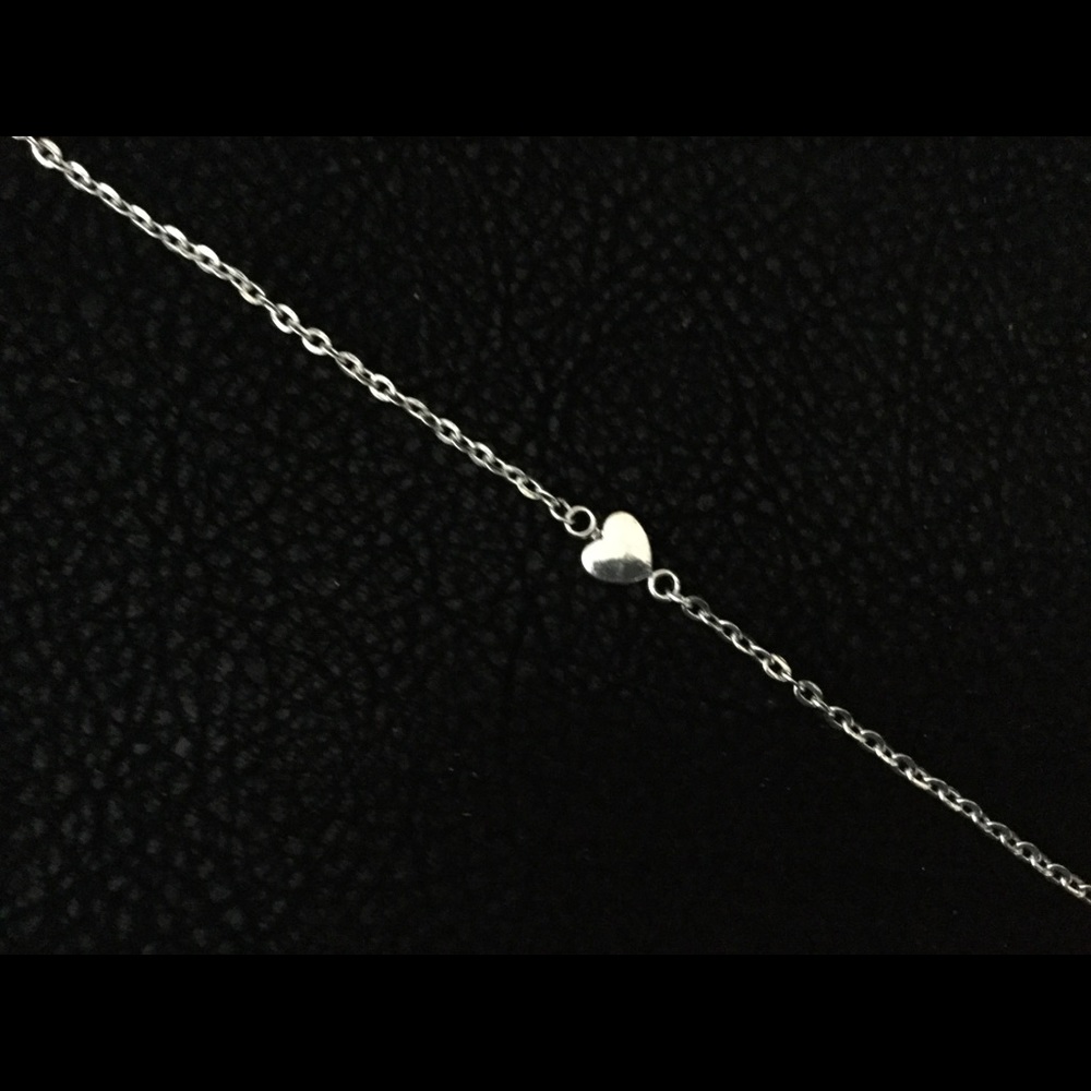 Antique Silver Finish Heart Chain Bracelet
